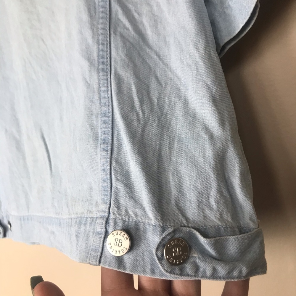 Vintage Short Sleeve Jean Denim Detailed Shirt - Picture 6 of 7